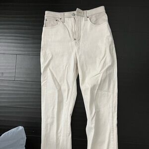 Abercrombie two-toned straight white jeans